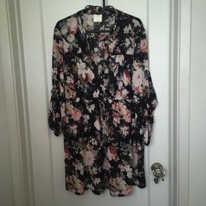 Floral tunic baby doll style top